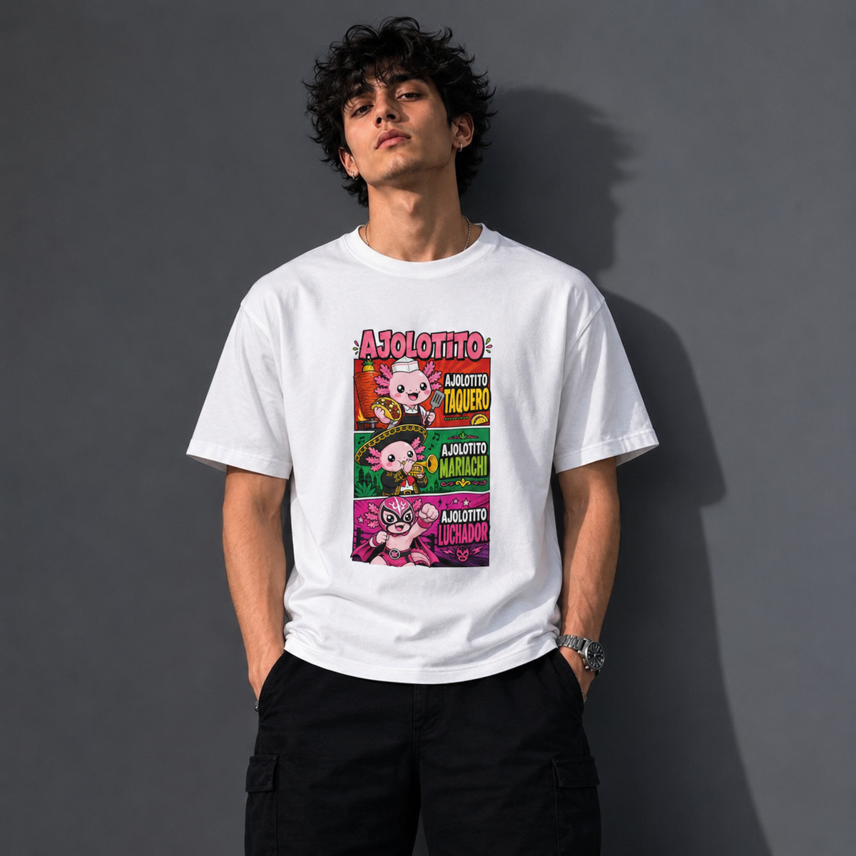 Playera Ajolotito Personajes