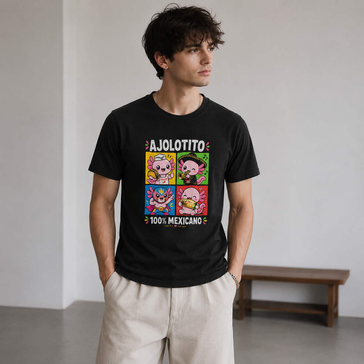 Playera Ajolotito 100 % Mexicano