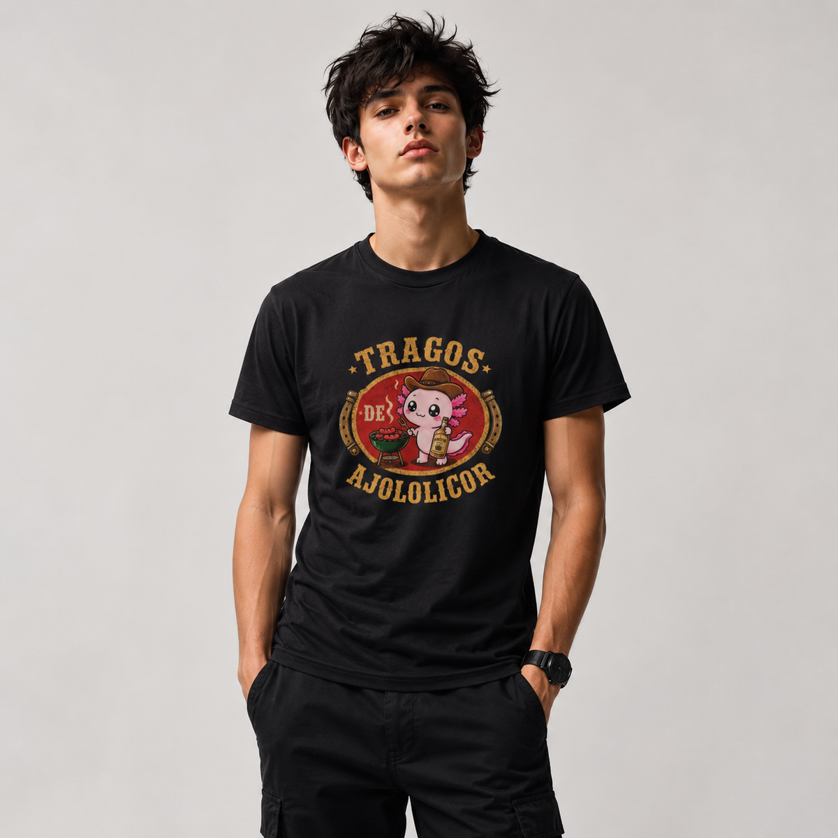 Playera Ajolotito Tragos De Ajololicor