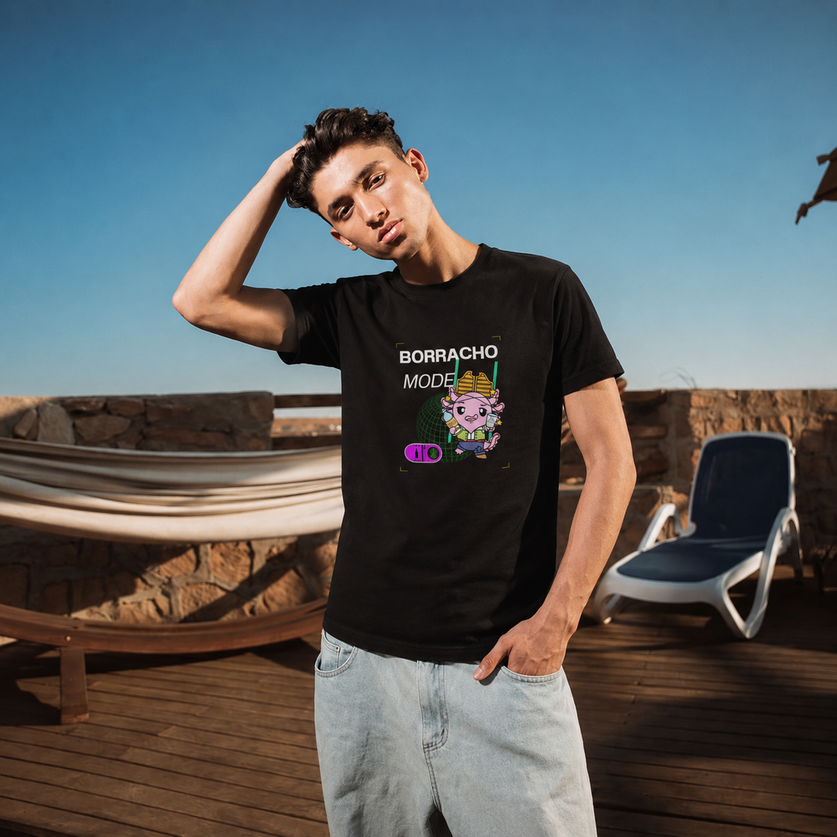 Playera Ajolotito Borracho