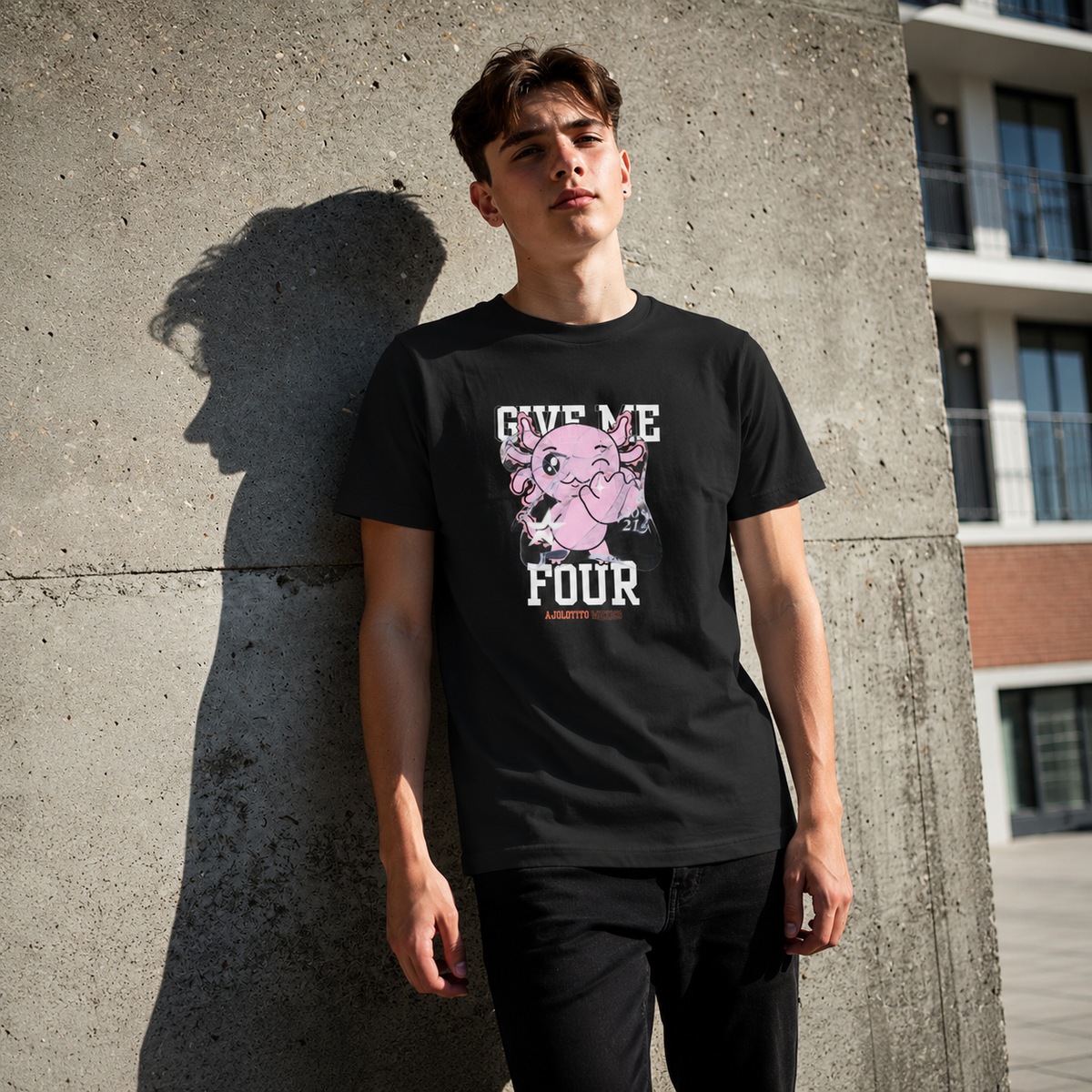 Playera Ajolotito Give Me Four