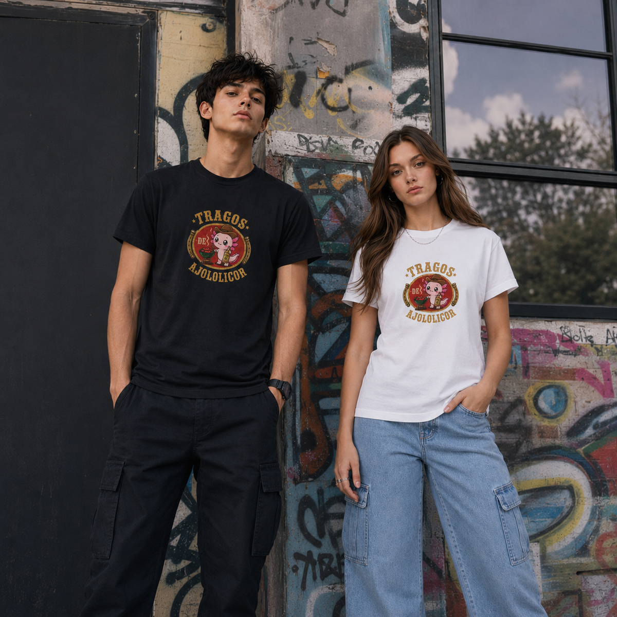 Playera Ajolotito Tragos De Ajololicor