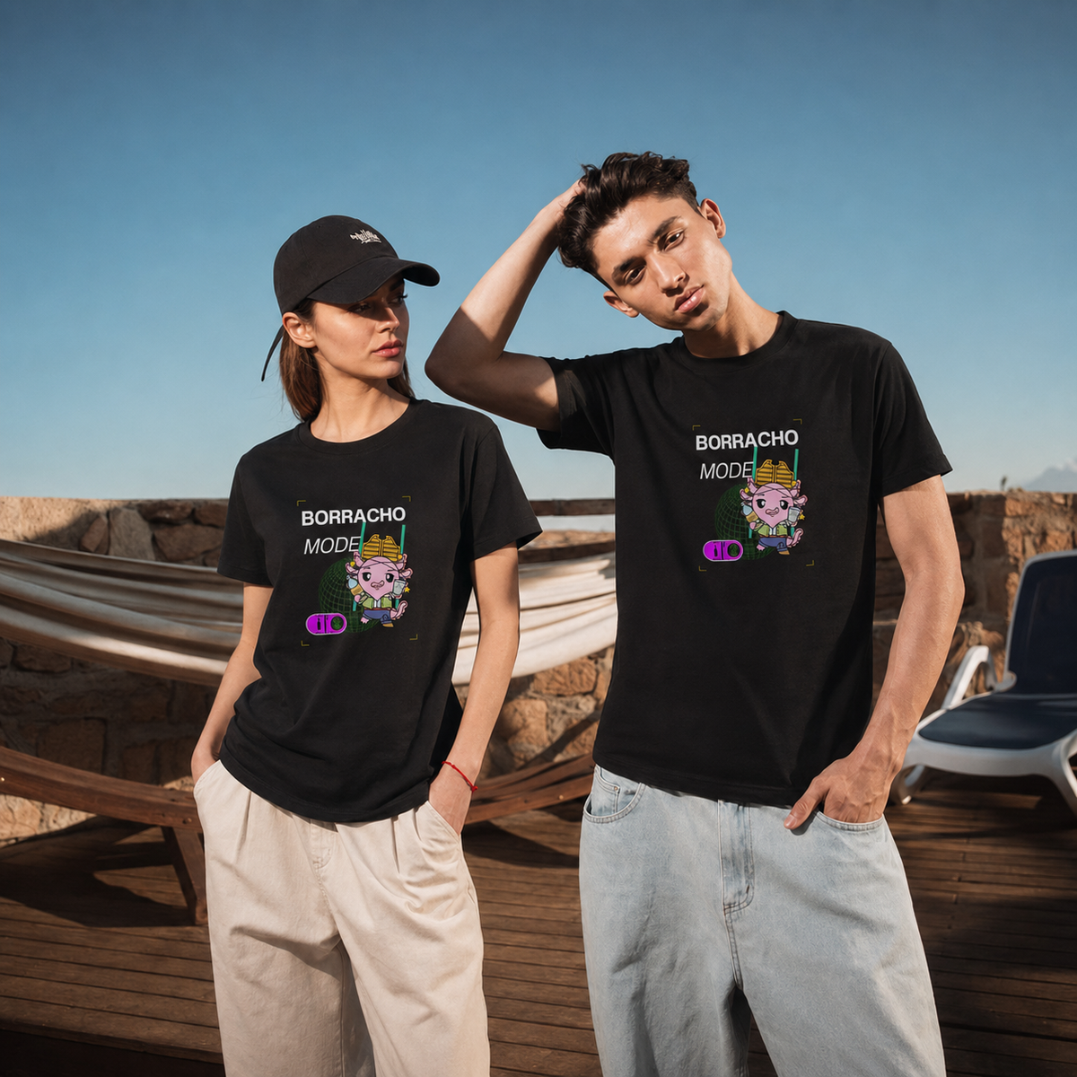 Playera Ajolotito Borracho