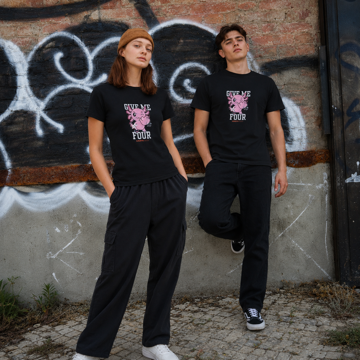 Playera Ajolotito Give Me Four