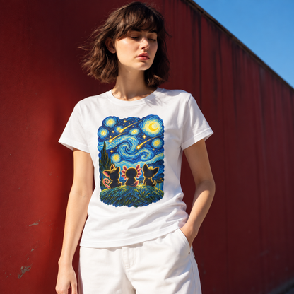 Playera Amigos Bajo La Noche Estrellada
