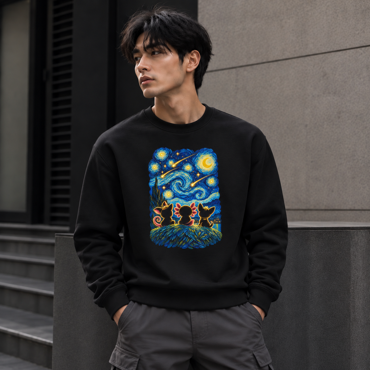 Sudadera Amigos Bajo La Noche Estrellada