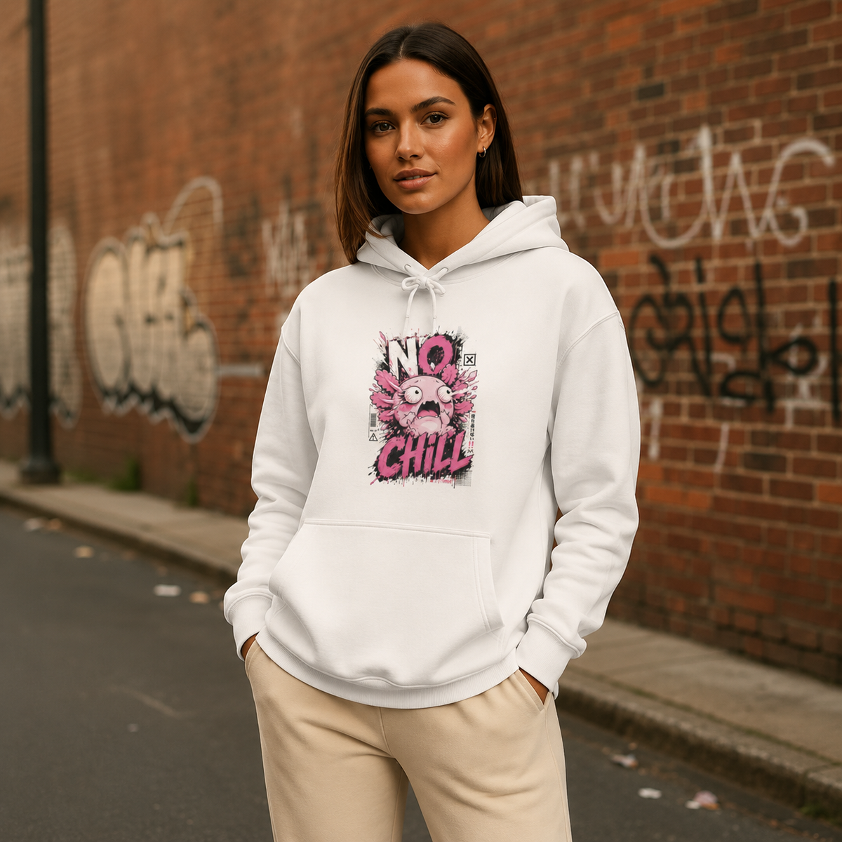 Hoodie Ajolotito No Chill Unisex