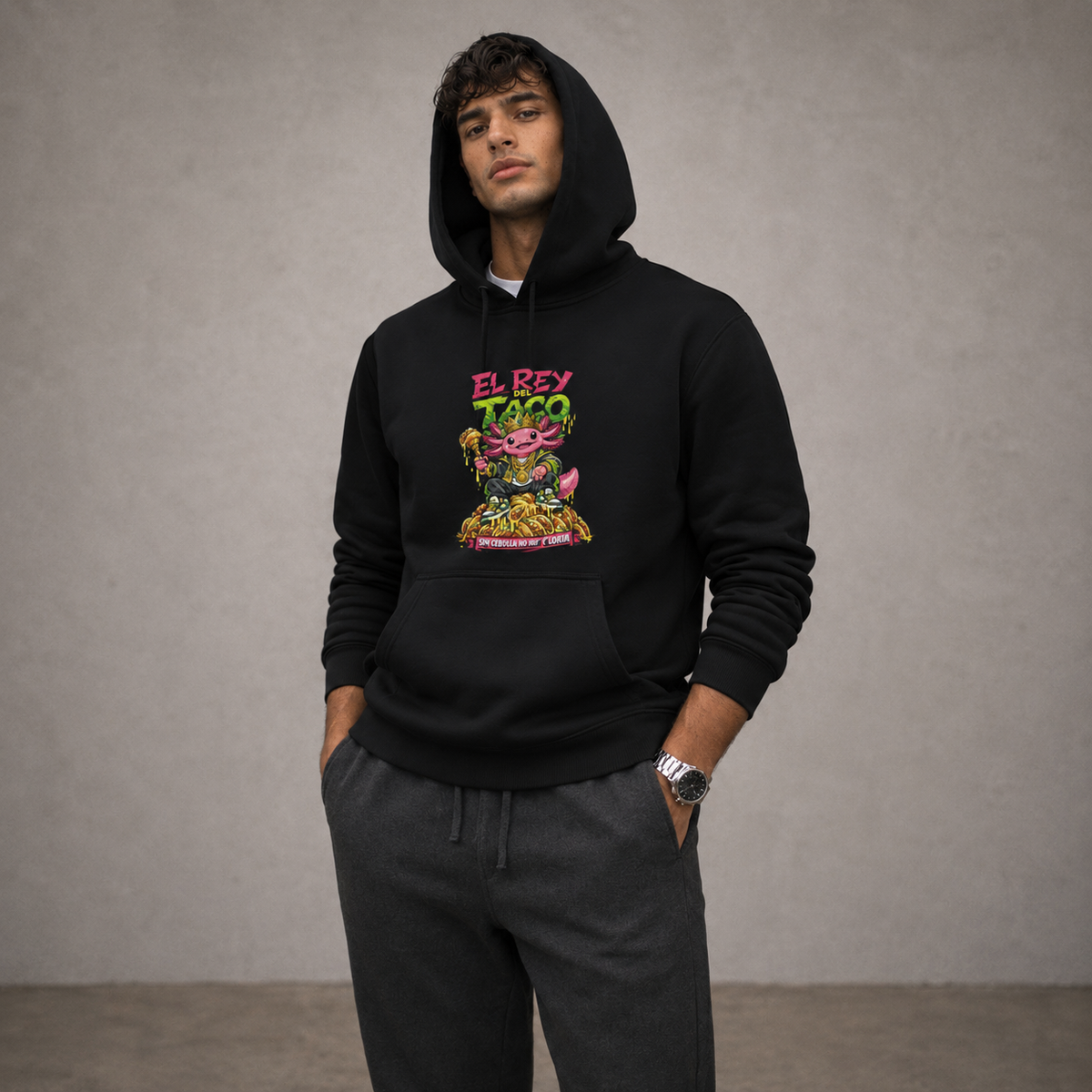 Hoodie Ajolotito El Rey Taco Unisex