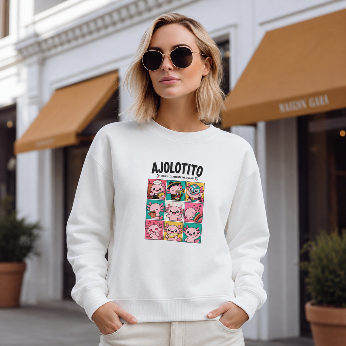 Sudadera Ajolotito Mexicano Unisex