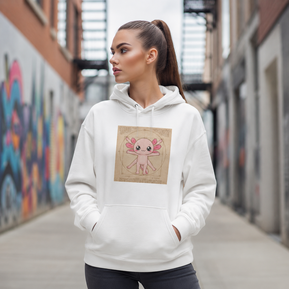 Hoodie Ajolotito Vitruvio Unisex