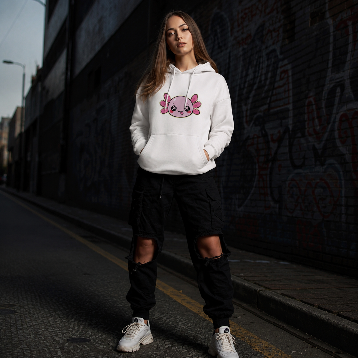 Hoodie Ajolotito Emoji Unisex