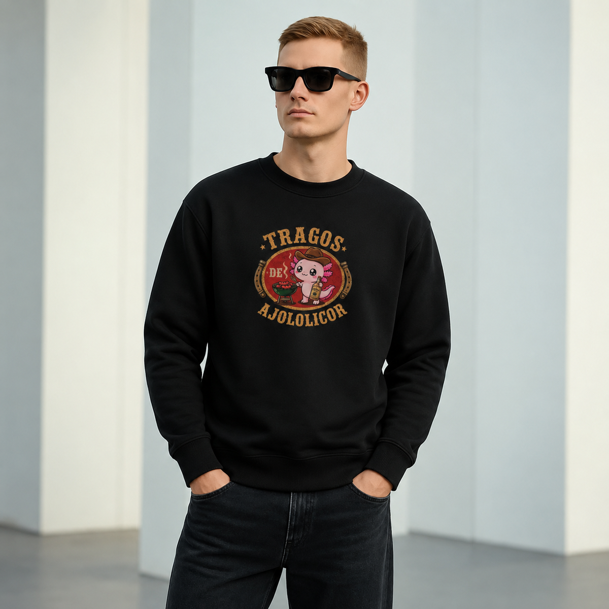 Sudadera Ajolotito Tragos De Ajololicor Unisex