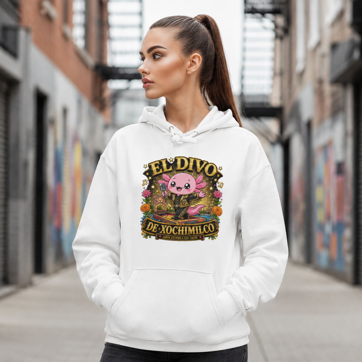 Hoodie Ajolotito El Divo Unisex