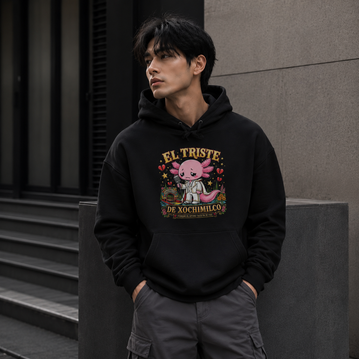 Hoodie Ajolotito El Triste Unisex