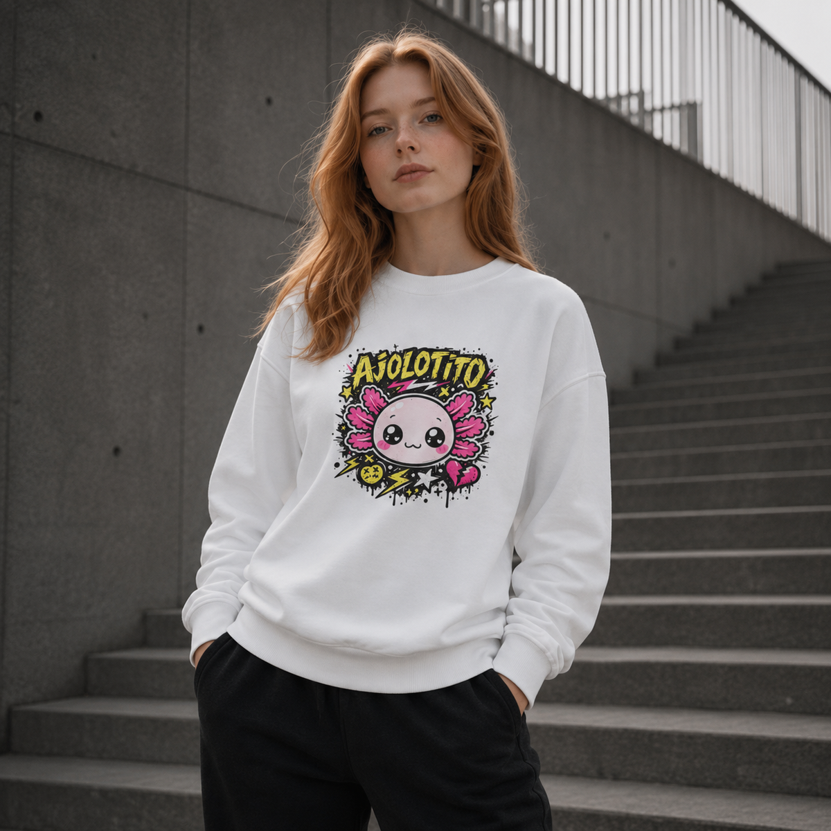 Sudadera Ajolotito Crew Unisex