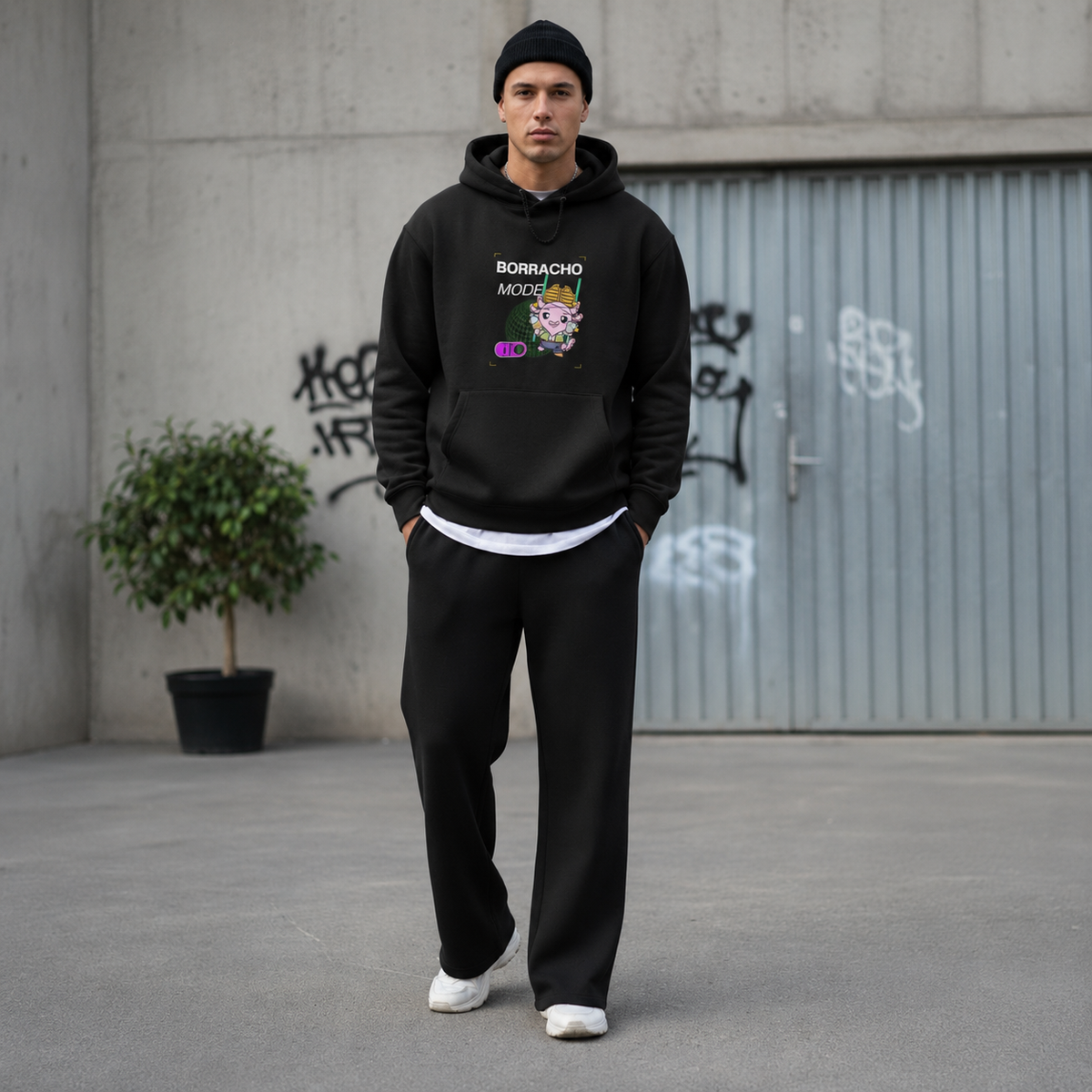 Hoodie Ajolotito Borracho Unisex