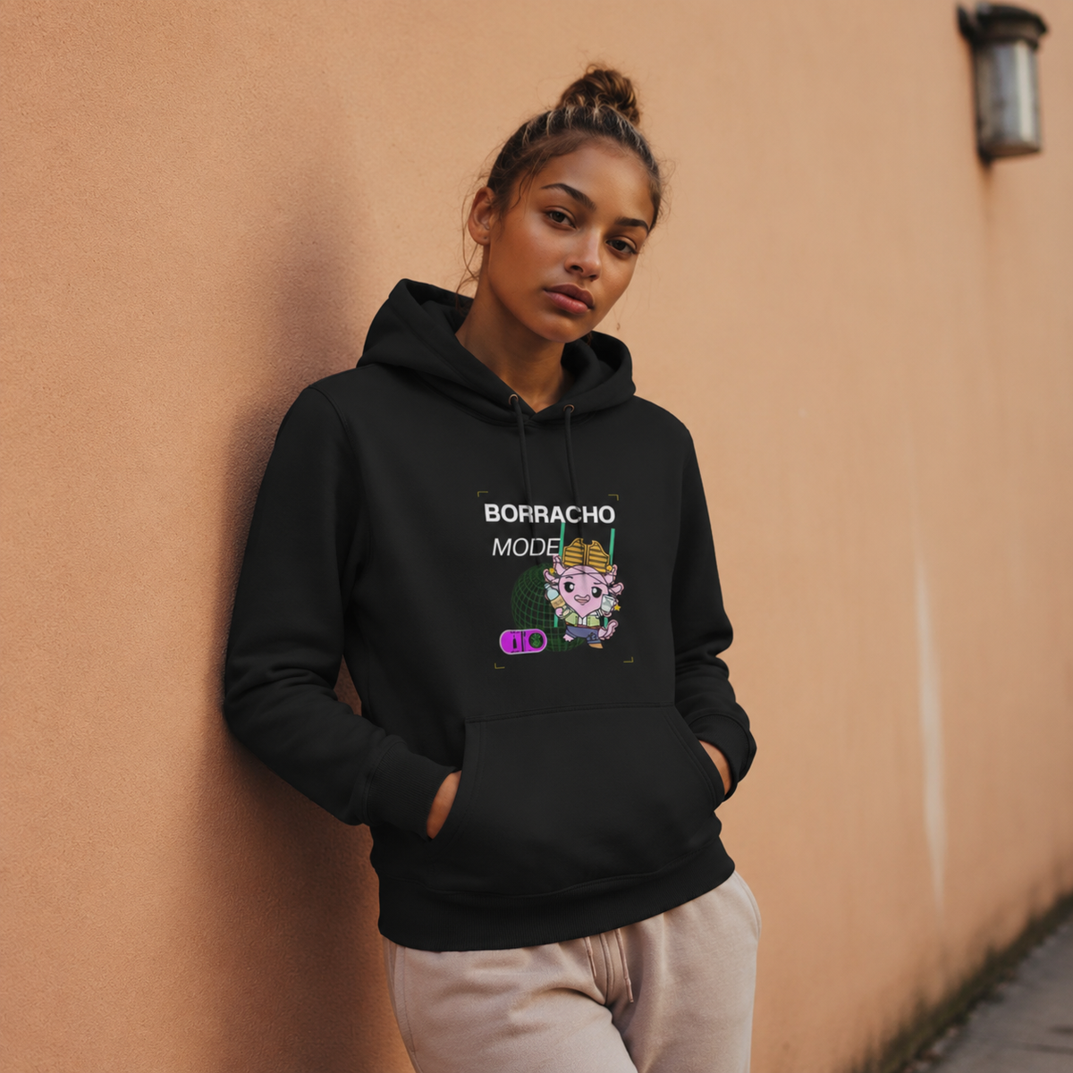 Hoodie Ajolotito Borracho Unisex