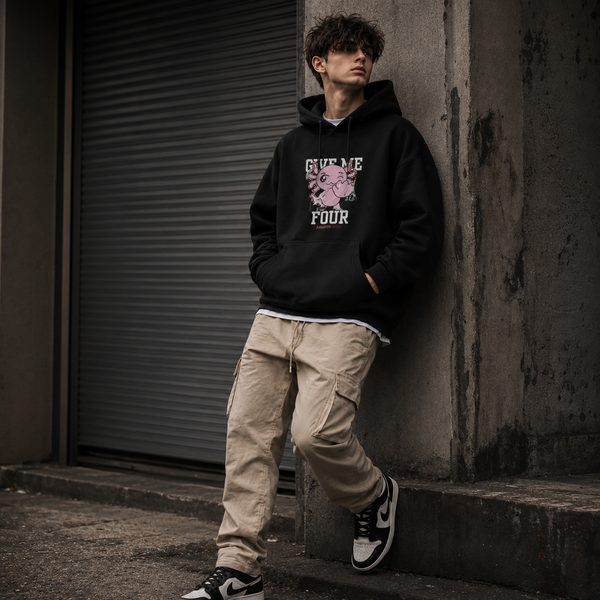 Hoodie Ajolotito Give Me Four Unisex