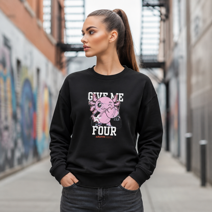Sudadera Ajolotito Give Me Four Unisex
