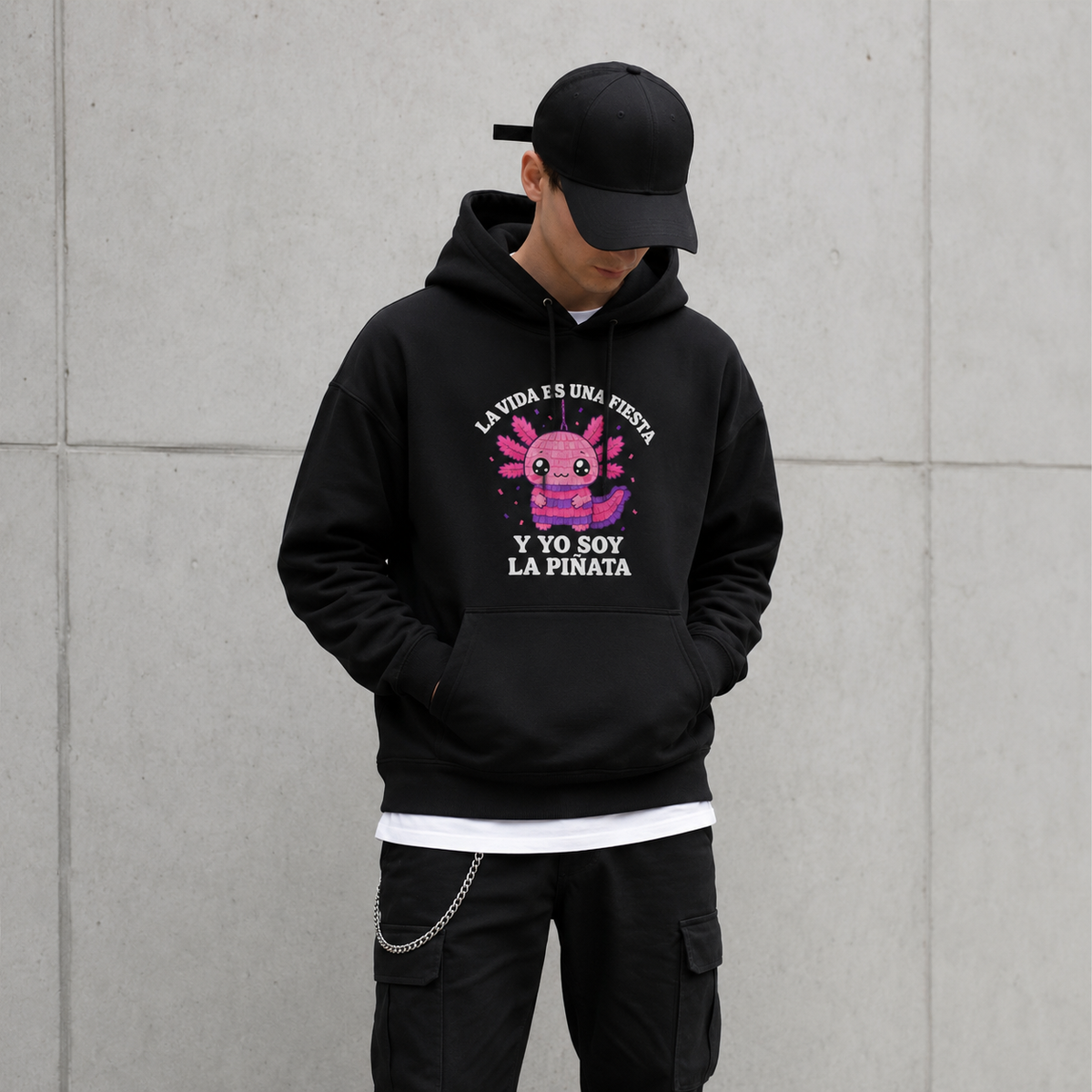 Hoodie Ajolotito Soy La Piñata Unisex