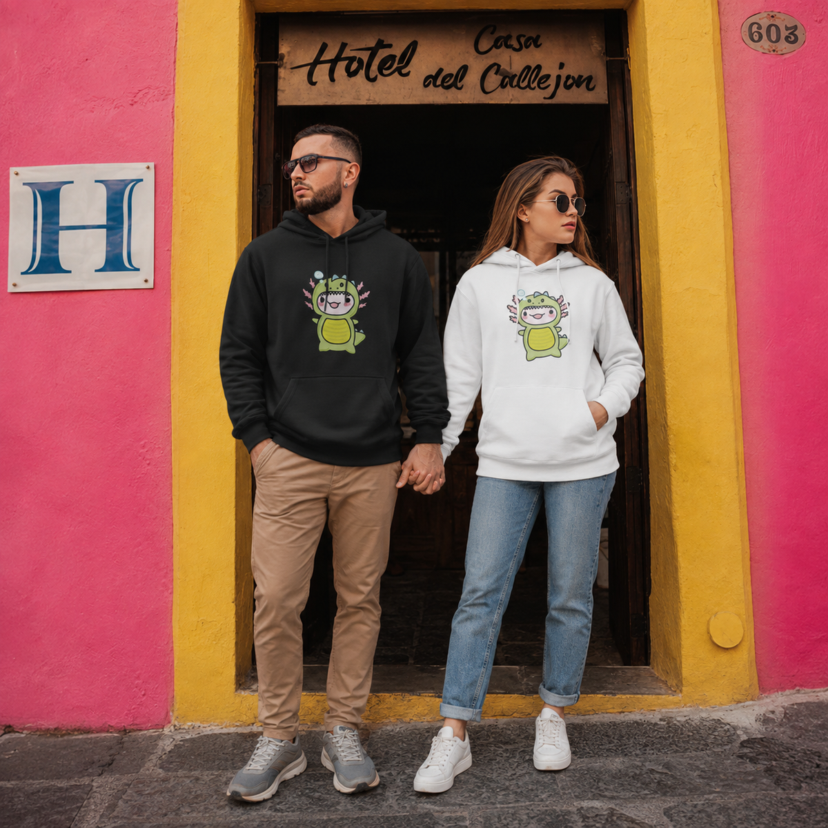 Hoodie Ajolote Dino Xo The Monster Unisex