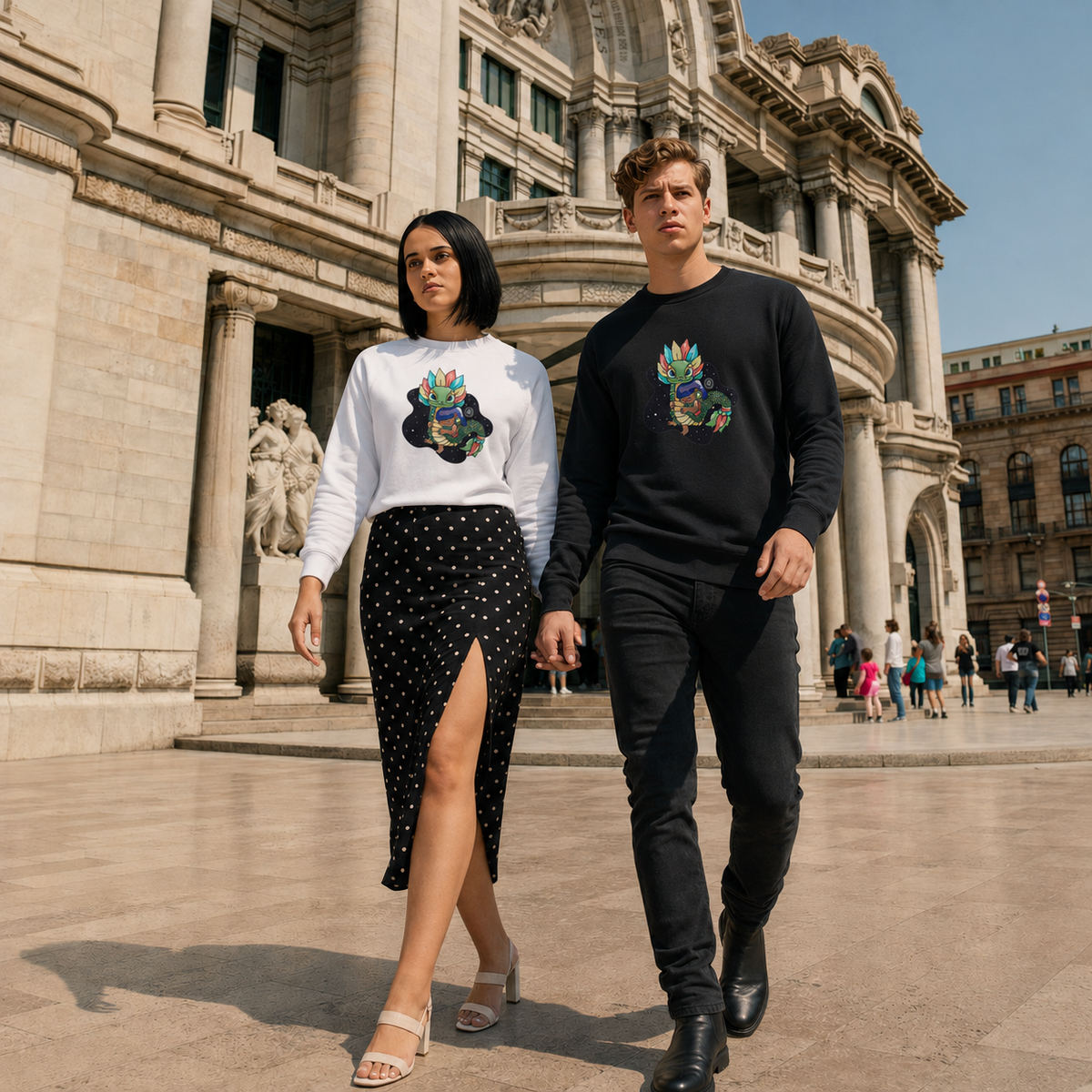 Sudadera Ajolotito Niña Y Quetzalcoatl Mirari Chan