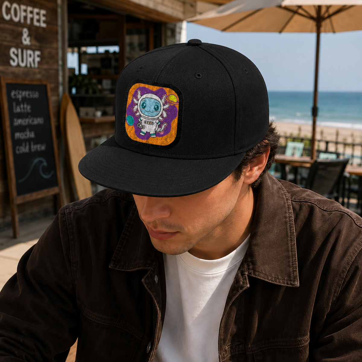 Gorra Unisex Plana Axolotzin Astronauta