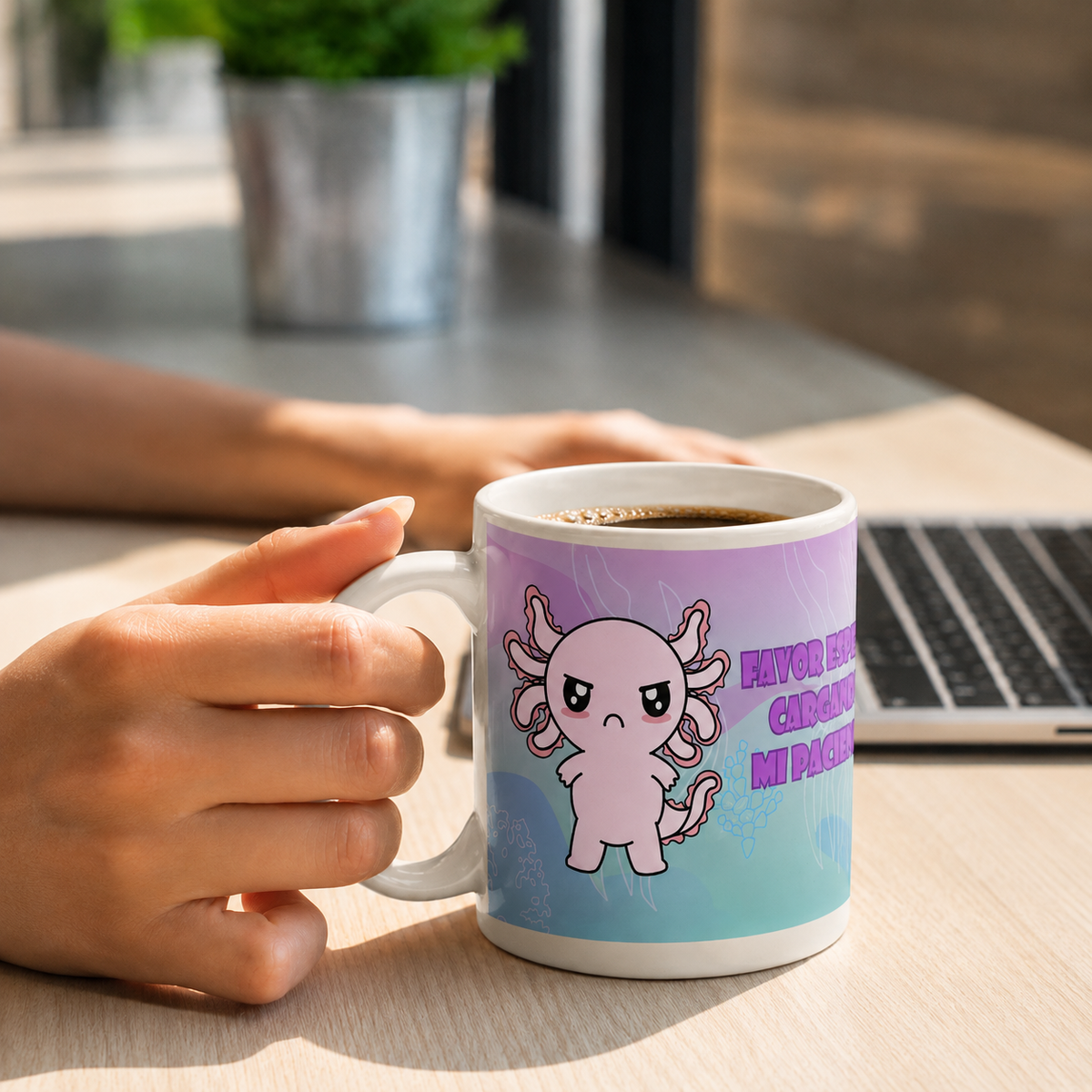 Taza Vers 2 Axolotzin Enojado Ajolote