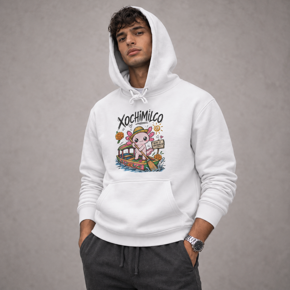 Hoodie Ajolotito Xochimilco Unisex