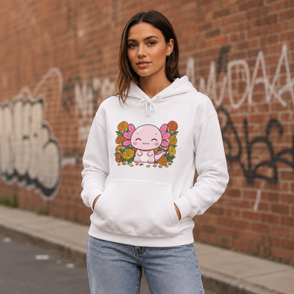 Hoodie Ajolotito Cempasúchil Unisex