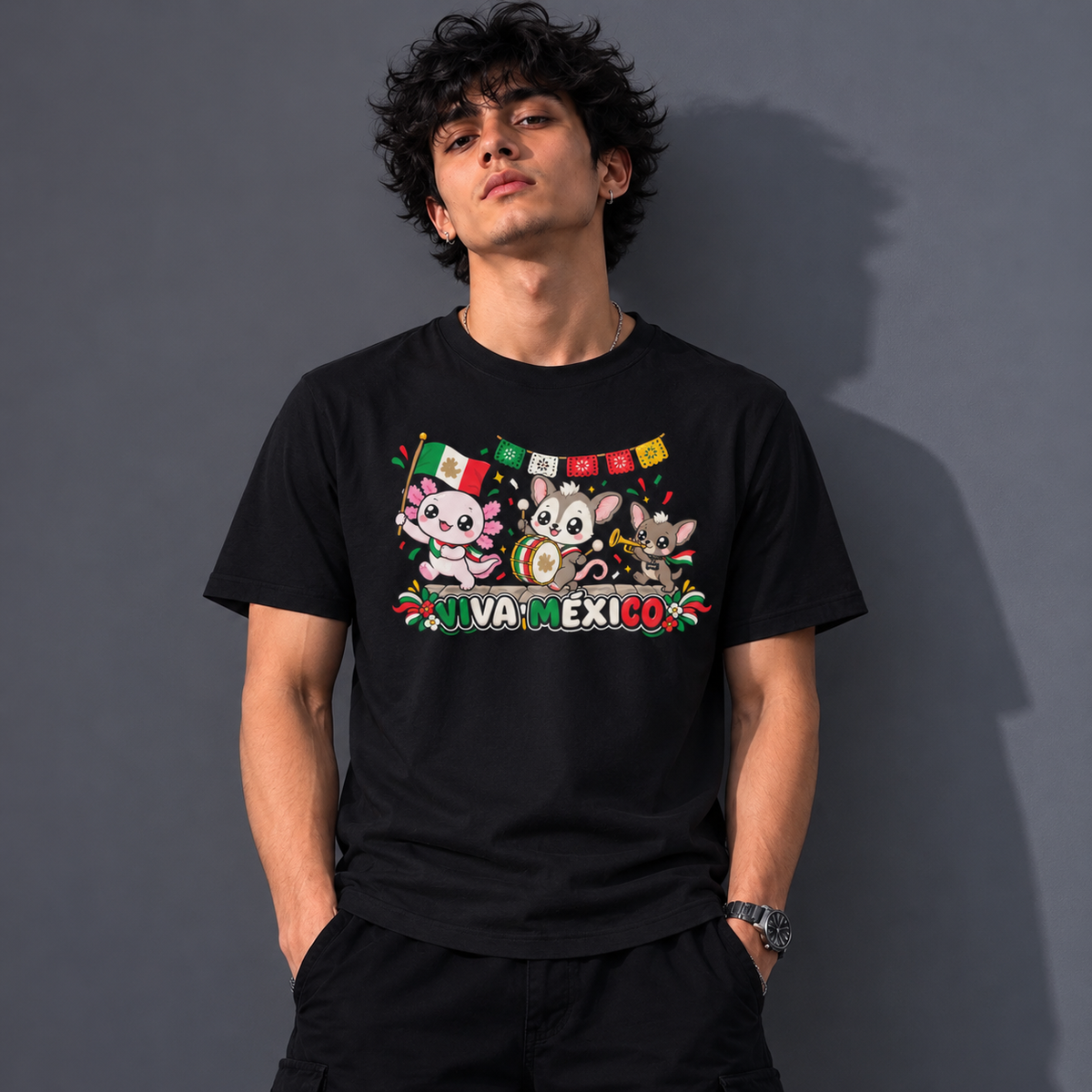 Playera Ajolotito Fiesta Mex