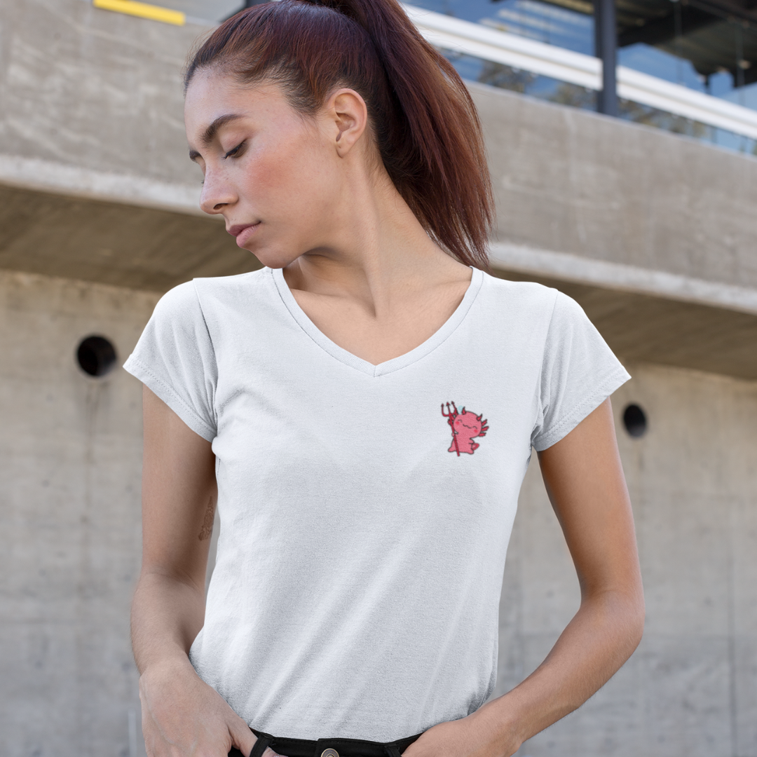 Playera "V" Ajolote Diablito Xo The Monster