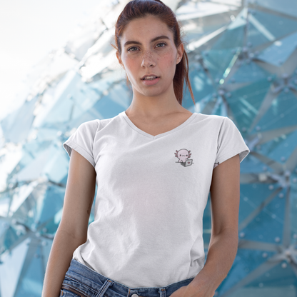 Playera "V" Ajolote Trabajando Xo The Monster