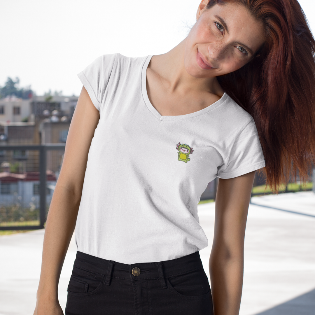 Playera "V" Ajolote Dino Xo The Monster