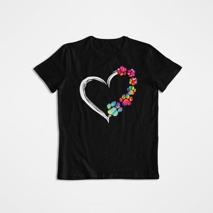 Playera Dog Huellas Heart