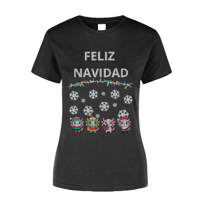 Ugly Playera Axolotzin Feliz Navidad Esferas