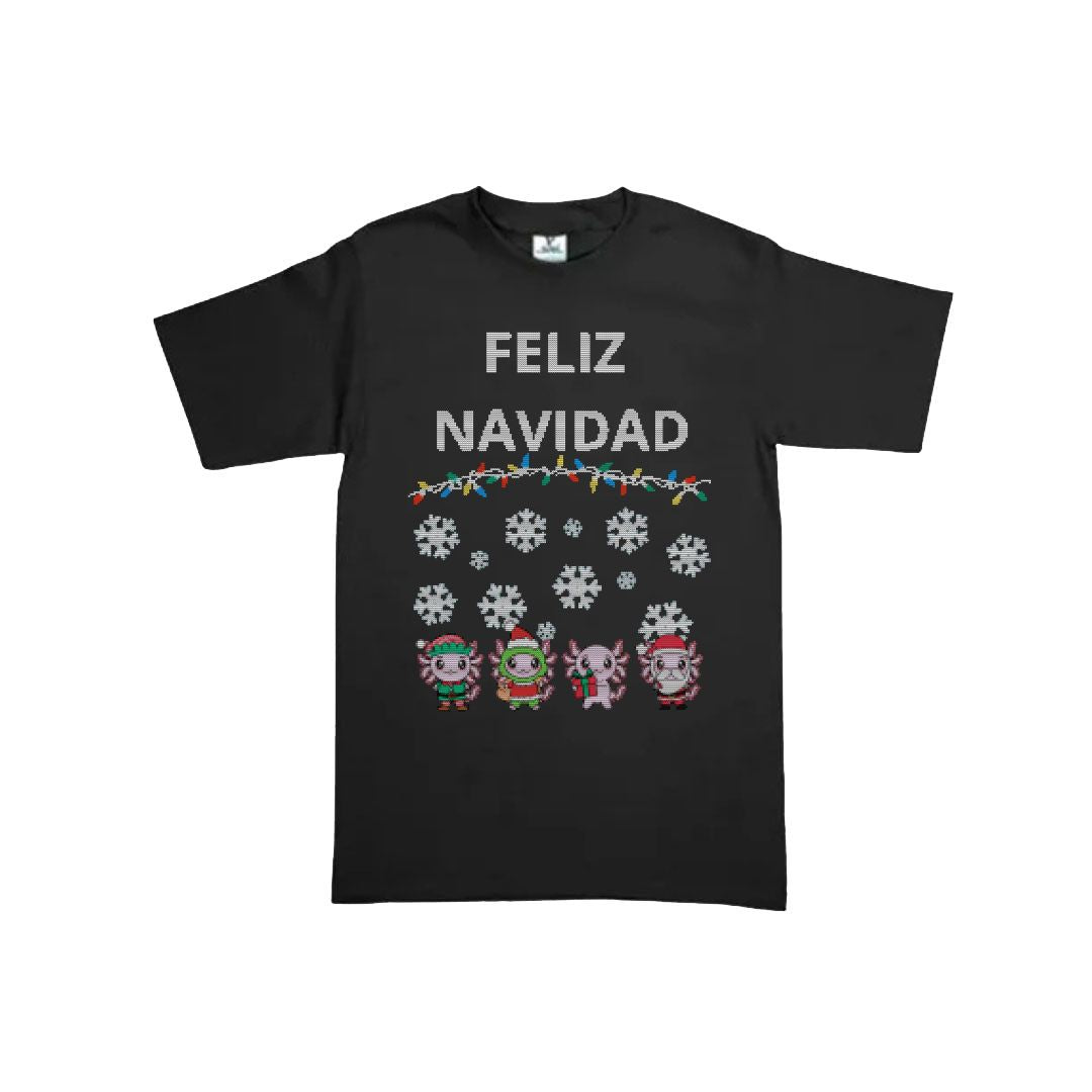 Ugly Playera Axolotzin Feliz Navidad Esferas