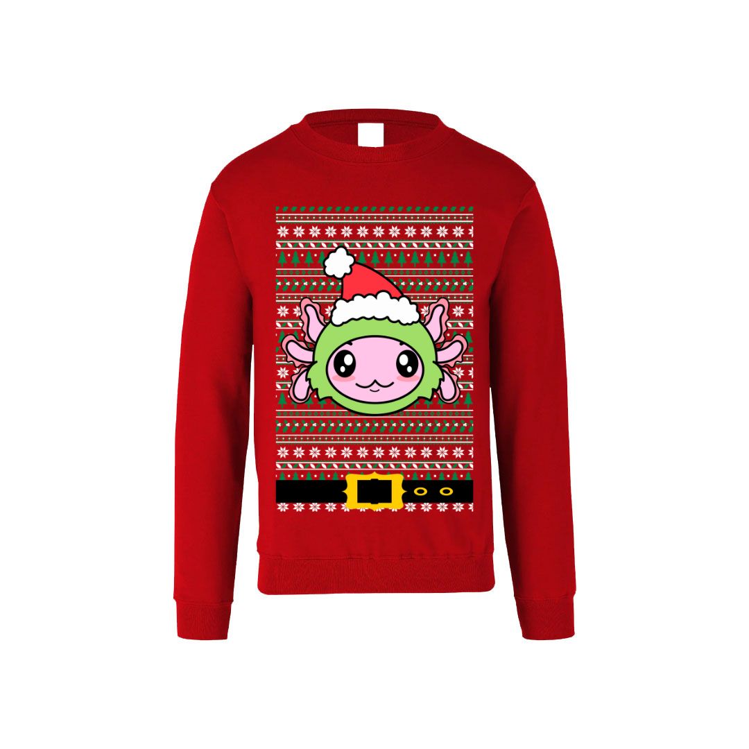 Ugly Sudadera Axolotzin Grinch Santa Esferas