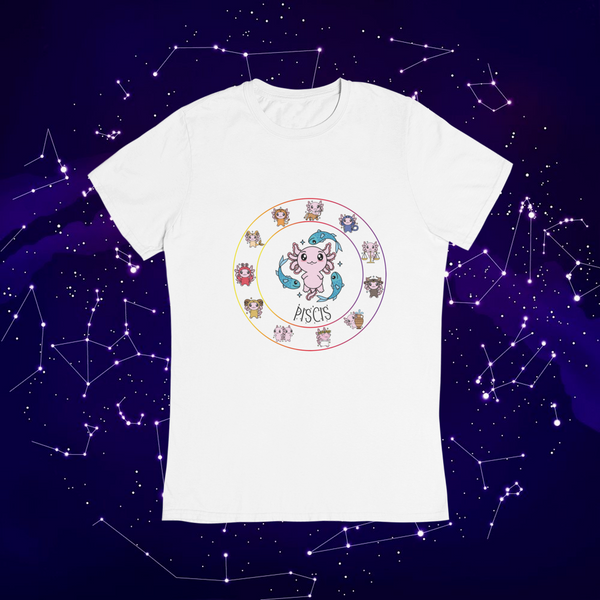 Playera Horoscopos Piscis Axolotzin Ajolote Adulto E Infantil