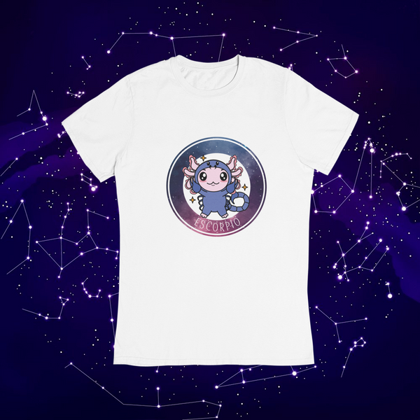 Playera Axolotzin Horoscopos Galaxy Escorpio Ajolote Adulto E Infantil