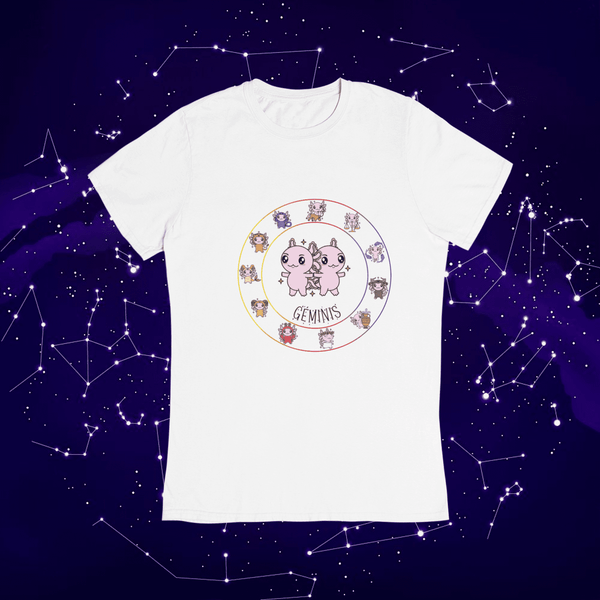 Playera Horoscopos Geminis Axolotzin Ajolote Adulto E Infantil