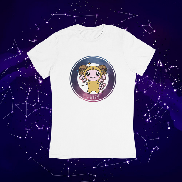 Playera Axolotzin Horoscopos Galaxy Aries Ajolote Adulto E Infantil