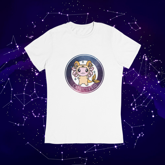 Playera Axolotzin Horoscopos Galaxy Capricornio Ajolote Adulto E Infantil