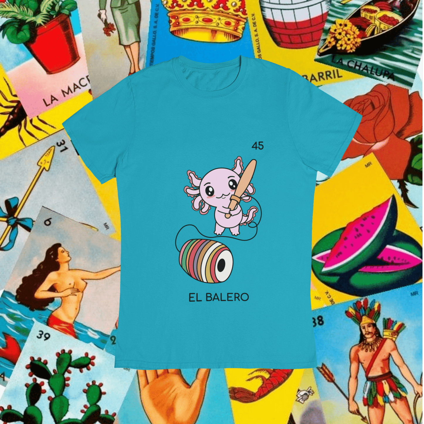 Playera Axoloteria El Balero Ajolote Adulto E Infantil