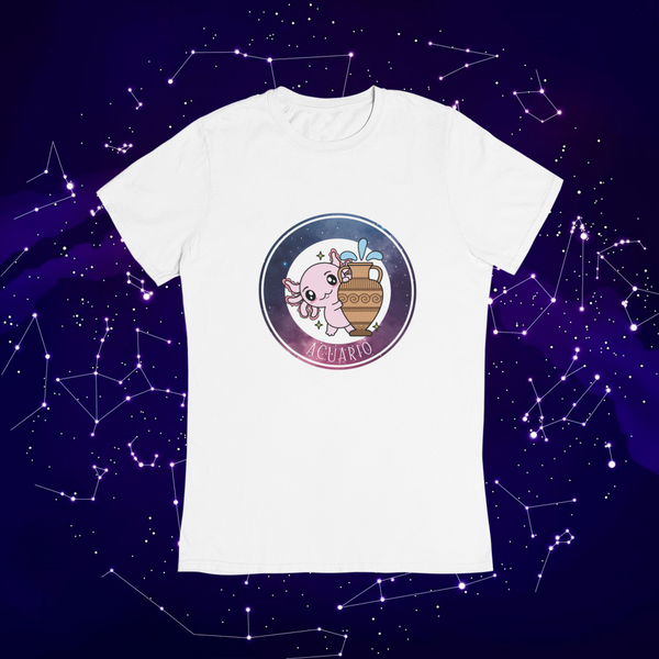 Playera Axolotzin Horoscopos Galaxy Acuario Ajolote Adulto E Infantil