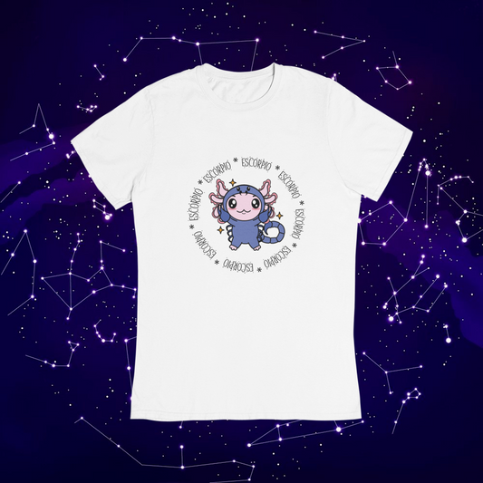 Playera Axolotzin Horoscopos Aro Escorpio Ajolote Adulto E Infantil
