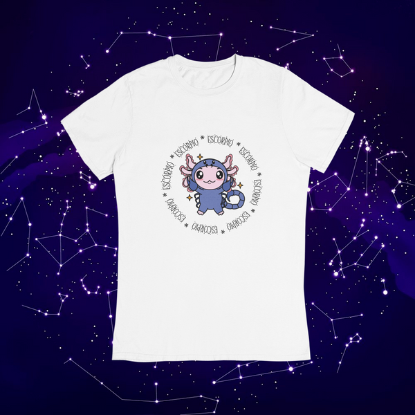 Playera Axolotzin Horoscopos Aro Escorpio Ajolote Adulto E Infantil