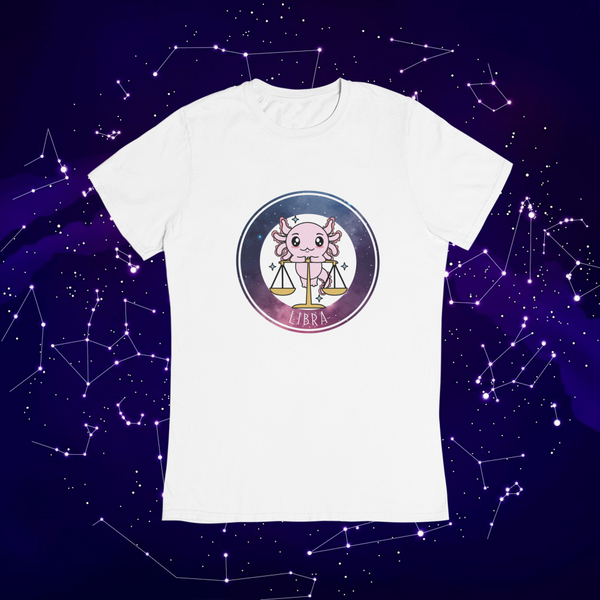 Playera Axolotzin Horoscopos Galaxy Libra Ajolote Adulto E Infantil