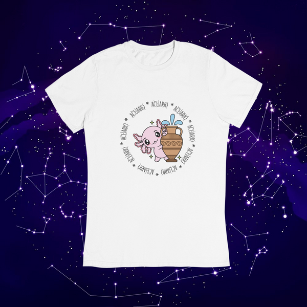 Playera Axolotzin Horoscopos Aro Acuario Ajolote Adulto E Infantil