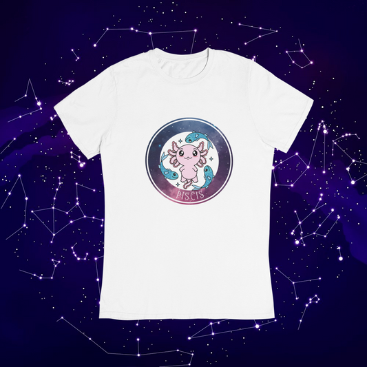 Playera Axolotzin Horoscopos Galaxy Piscis Ajolote Adulto E Infantil